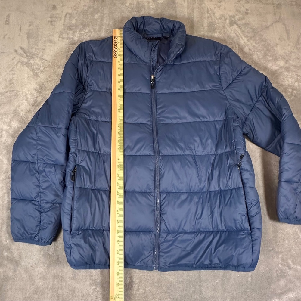 Swiss Tech Mens Blue Packable Puffer Jacket Size L 42-44 Quilted Full Zip Coat - Picture 7 of 10